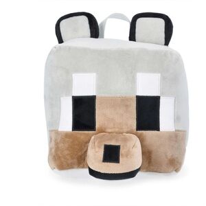 Minecraft Wolf Plush Mini Backpack Kids Gray Character Bag NWT